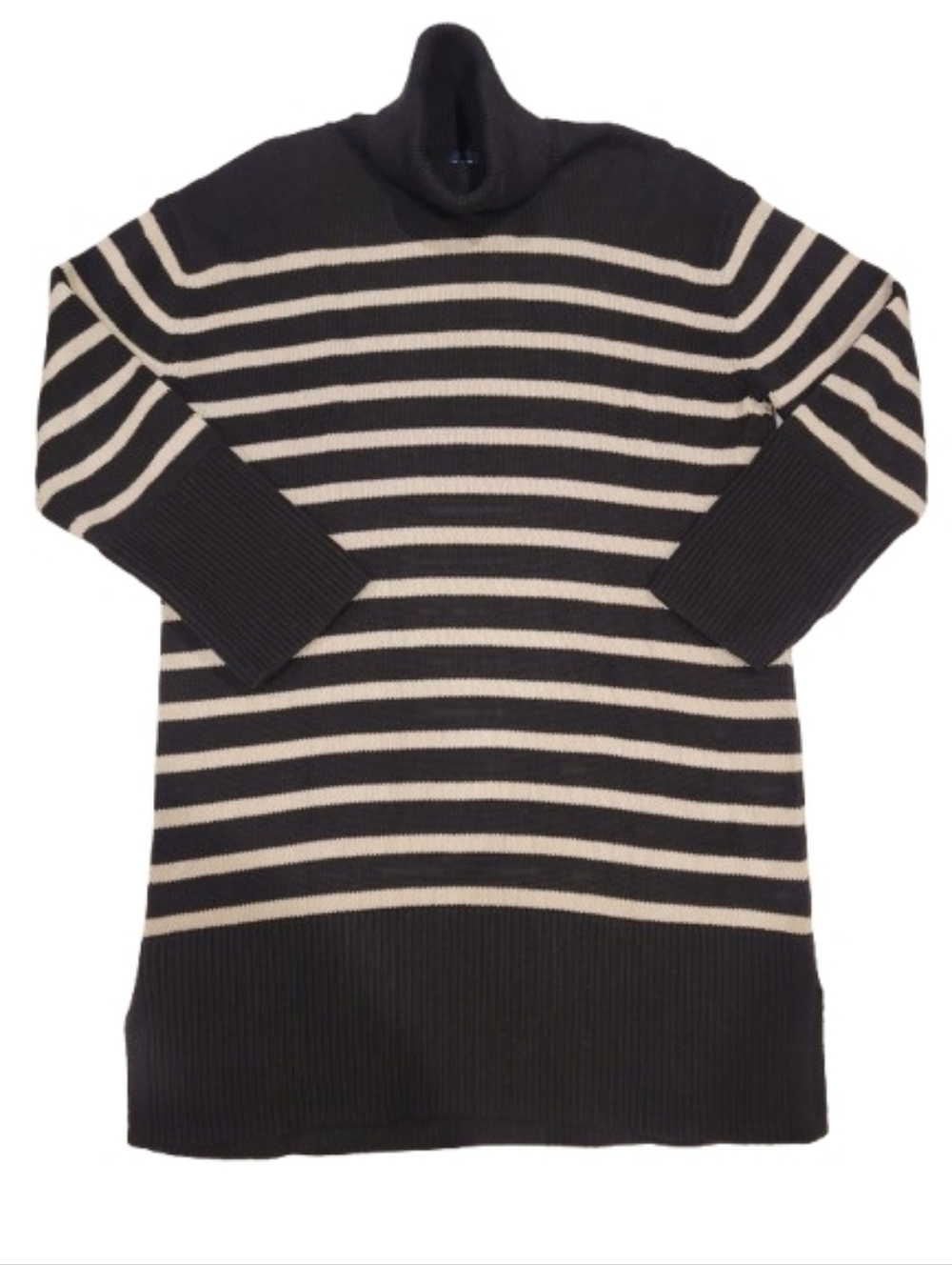 GAP Turtleneck Sweater Dress Black and White Striped Medium - Picture 4 of 11